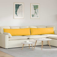 Cuscini da Divano 2 pz-Set di 2 Cuscini per Sofa Giallo Chiaro 145 x 40 cm