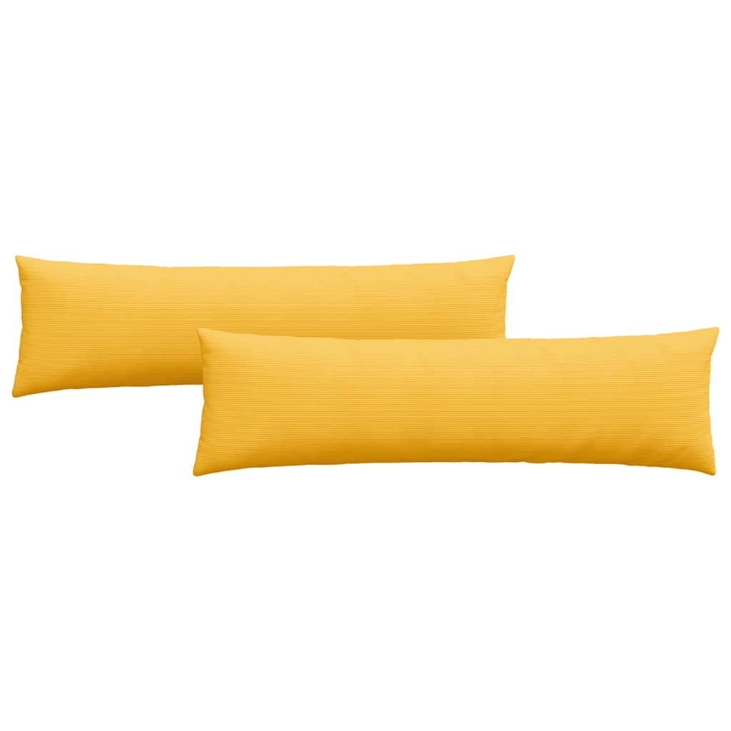Cuscini da Divano 2 pz-Set di 2 Cuscini per Sofa Giallo Chiaro 145 x 40 cm