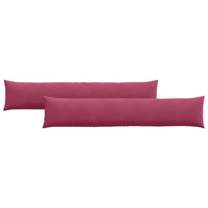 Cuscini da Divano 2 pcs Rosso Vino 200 x 40 cm Tessuto in Cords 42013890