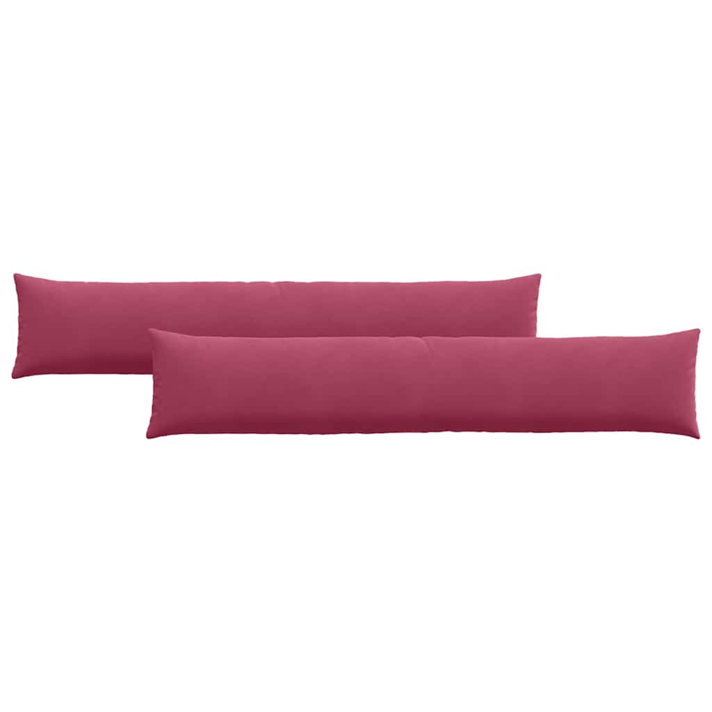 Cuscini da Divano 2 pz-Set di 2 Cuscini per Sofa Rosso Vino 200 x 40 cm Tessuto in Cords