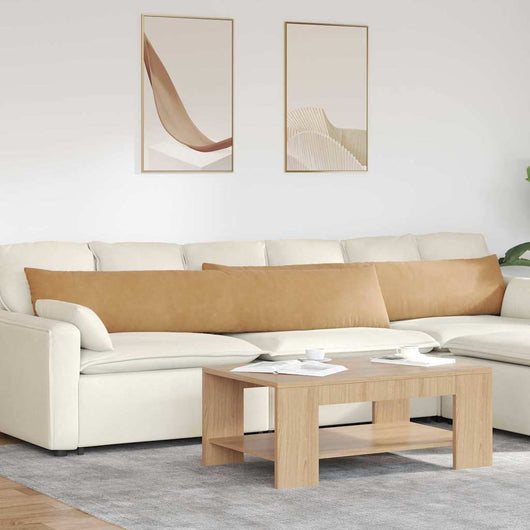Cuscini da Divano 2 pz-Set di 2 Cuscini per Sofa Marrone 200 x 40 cm Tessuto in Cords