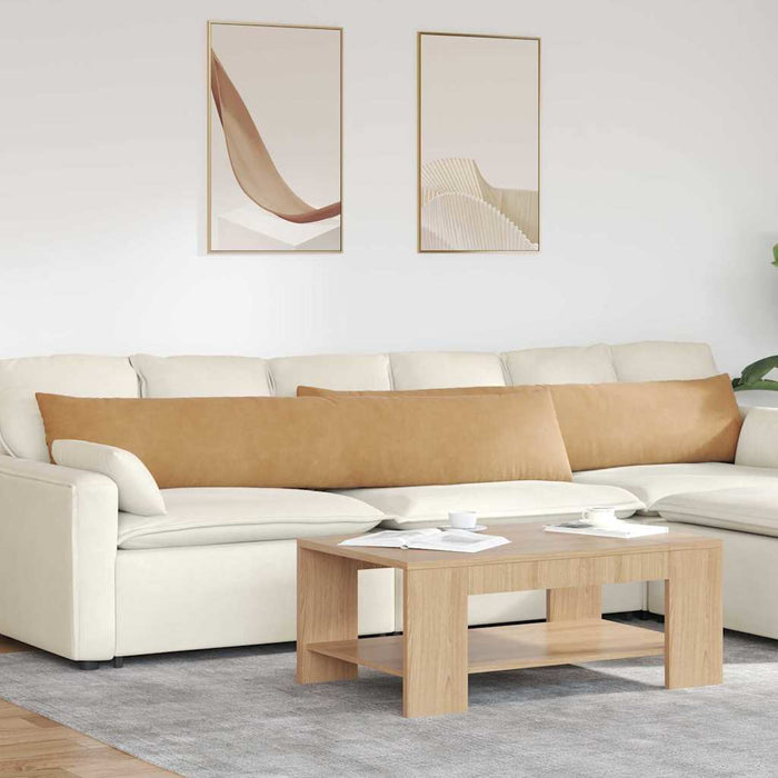 Cuscini da Divano 2 pz-Set di 2 Cuscini per Sofa Marrone 200 x 40 cm Tessuto in Cords