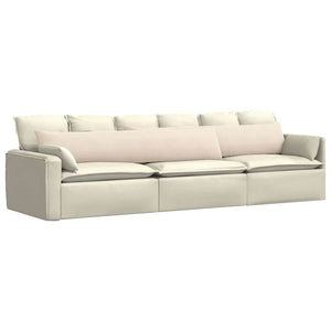 Cuscini da Divano 2 pz-Set di 2 Cuscini per Sofa Beige 200 x 40 cm Tessuto