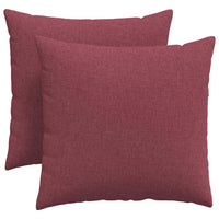 Cuscini da Divano 2 pz-Set di 2 Cuscini per Sofa Rosso Vino 45 x 45 cm Tessuto