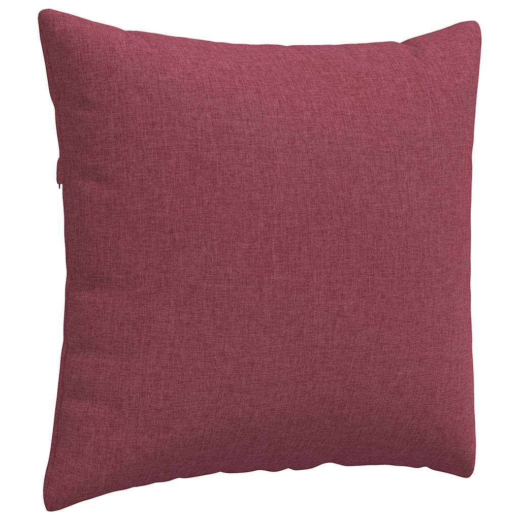 Cuscini da Divano 2 pz-Set di 2 Cuscini per Sofa Rosso Vino 45 x 45 cm Tessuto