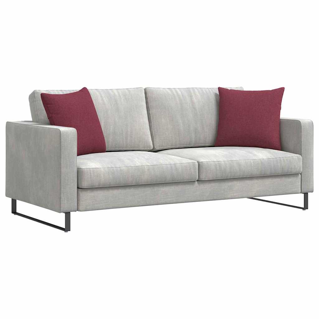 Cuscini da Divano 2 pz-Set di 2 Cuscini per Sofa Rosso Vino 45 x 45 cm Tessuto