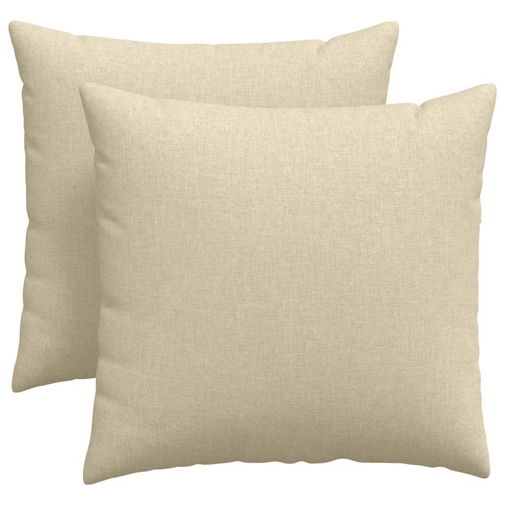 Cuscini da Divano 2 pz-Set di 2 Cuscini per Sofa Crema 45 x 45 cm Tessuto 676068