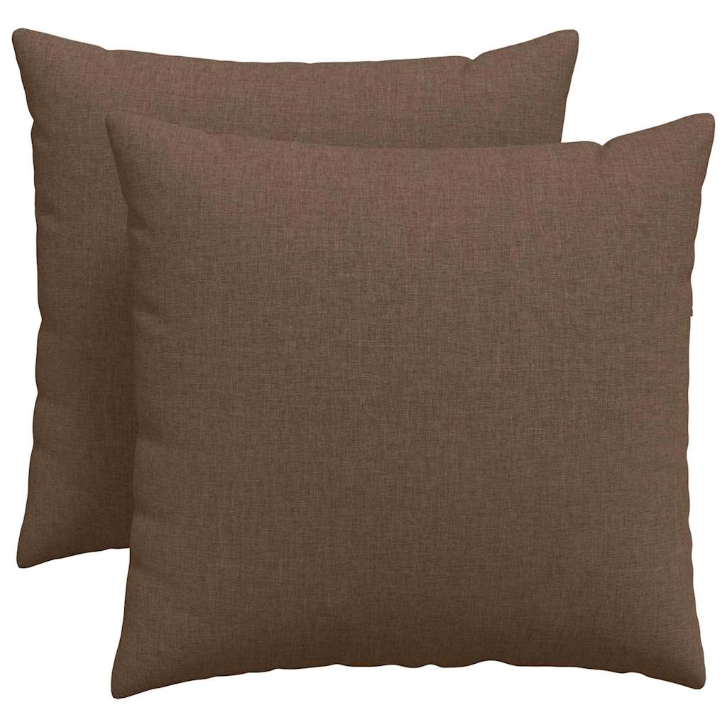 Cuscini da Divano 2 pz-Set di 2 Cuscini per Sofa Marrone 50 x 50 cm Tessuto