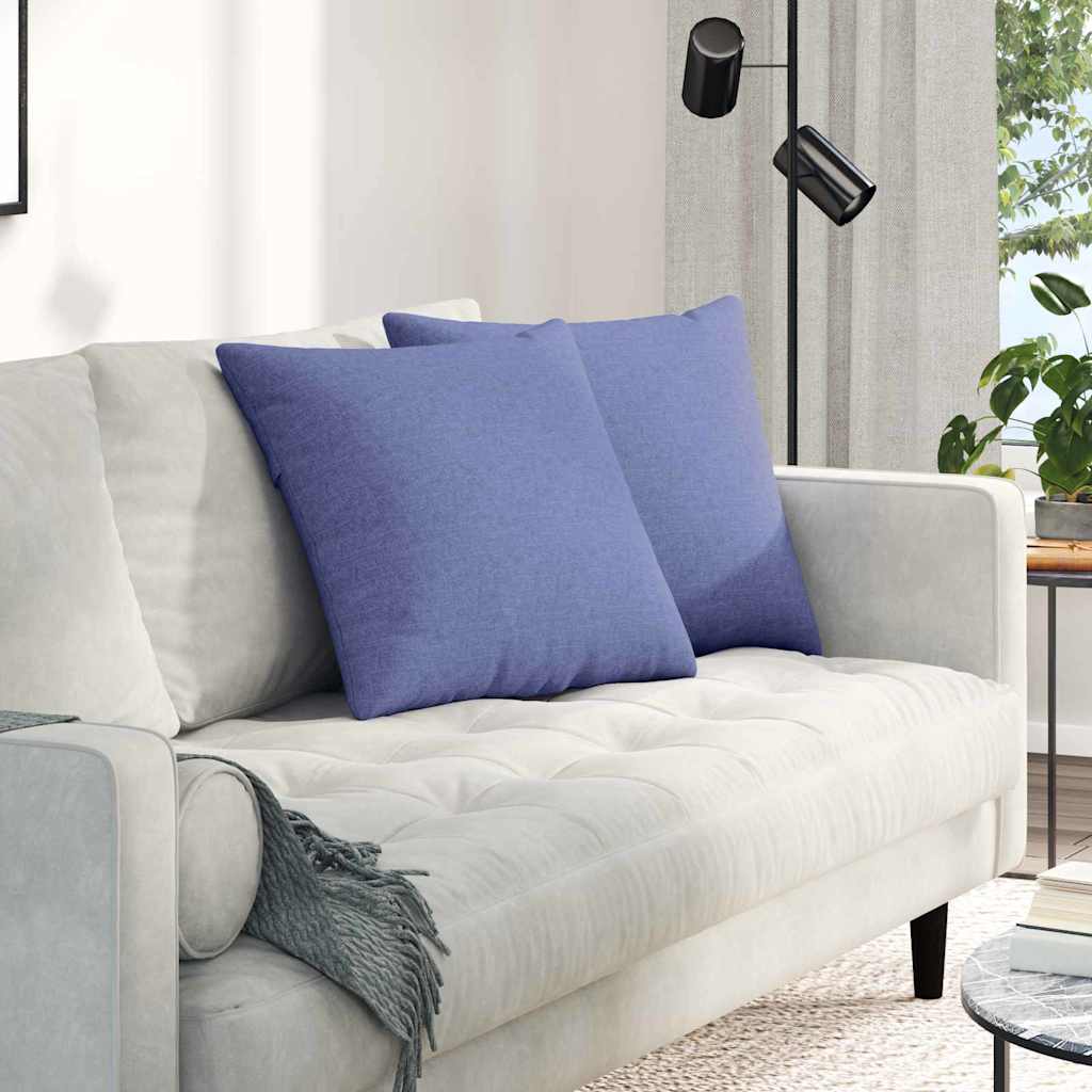 Cuscini da Divano 2 pz-Set di 2 Cuscini per Sofa Blu jeans 50 x 50 cm Tessuto