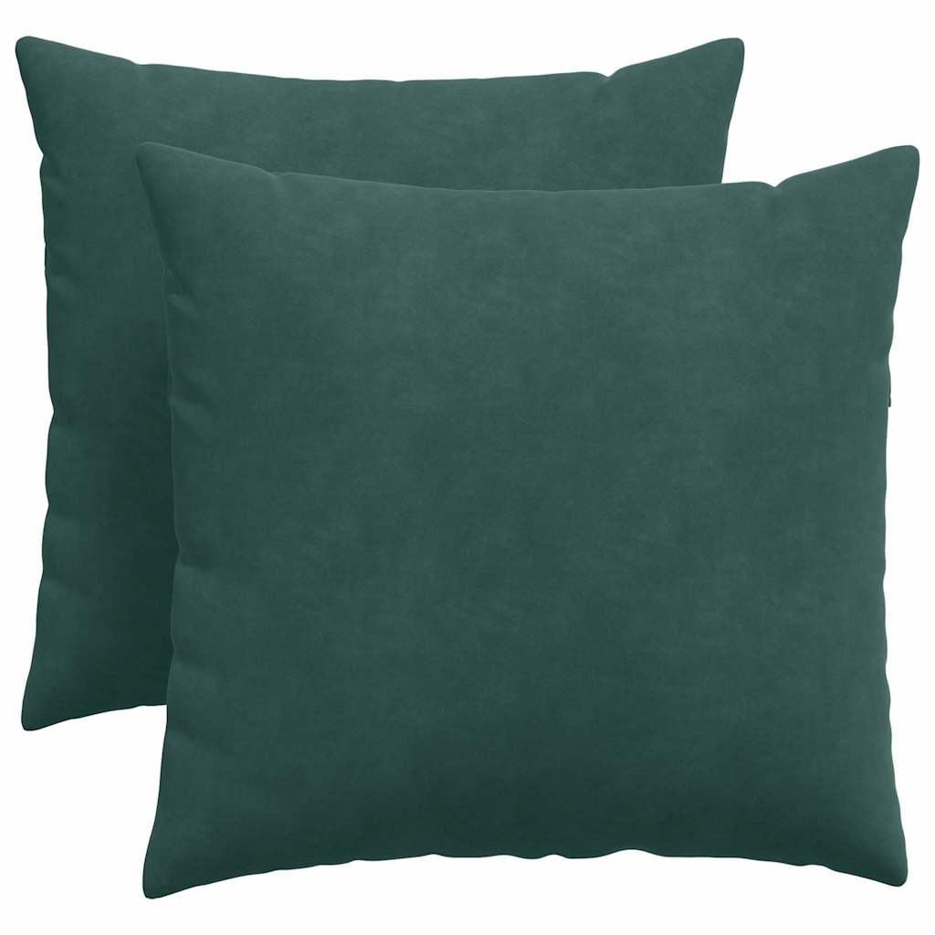 Cuscini da Divano 2 pz-Set di 2 Cuscini per Sofa Verde Scuro 50 x 50 cm Tessuto in Cords 689867