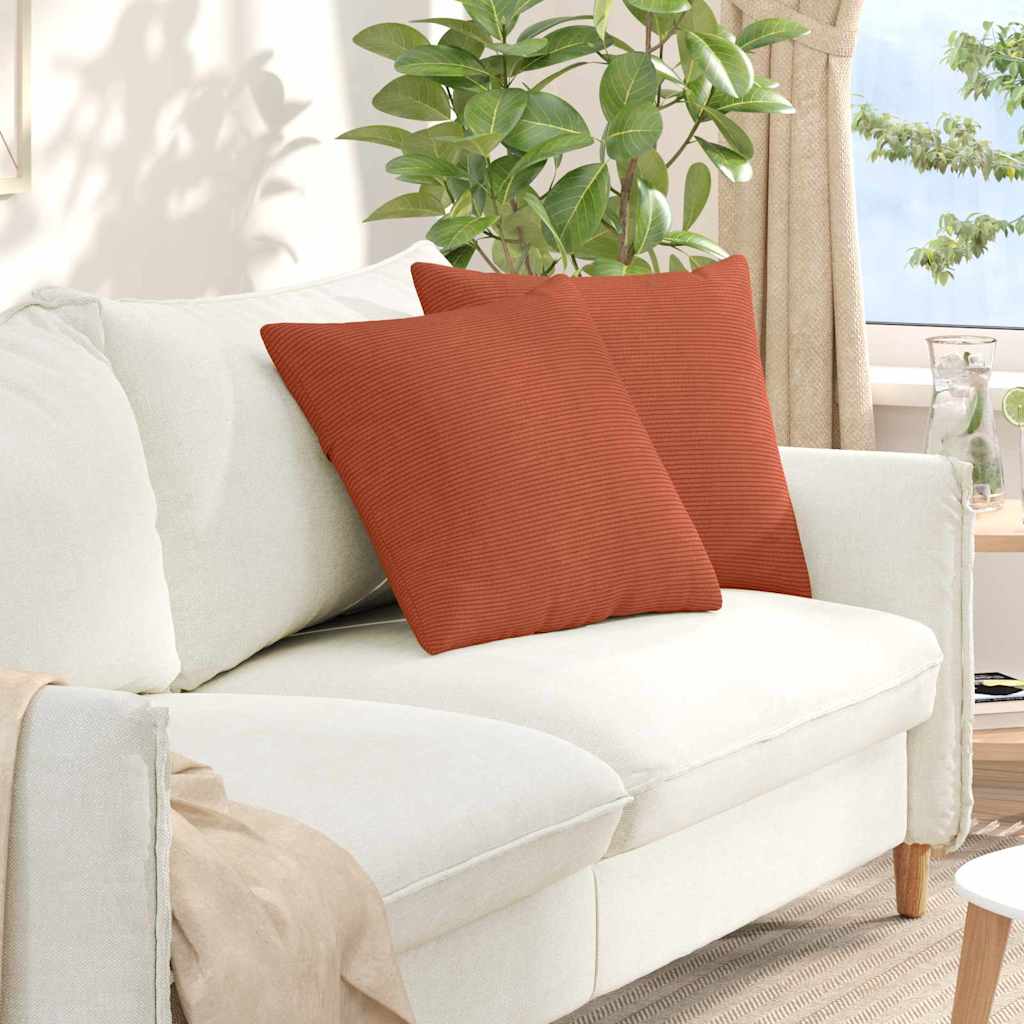 Cuscini da Divano 2 pz-Set di 2 Cuscini per Sofa Rosso Arancio 50 x 50 cm
