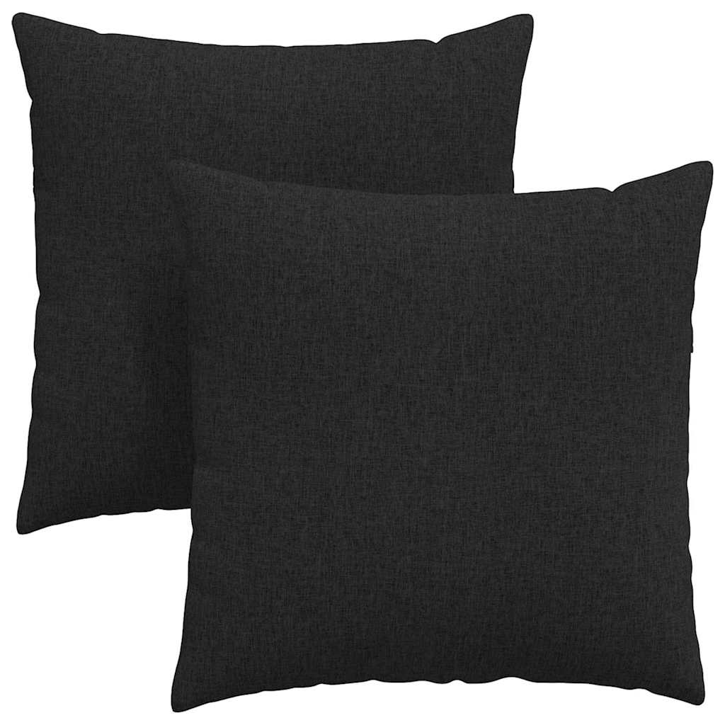 Cuscini da Divano 2 pz-Set di 2 Cuscini per Sofa Nero 60 x 60 cm Tessuto 209158