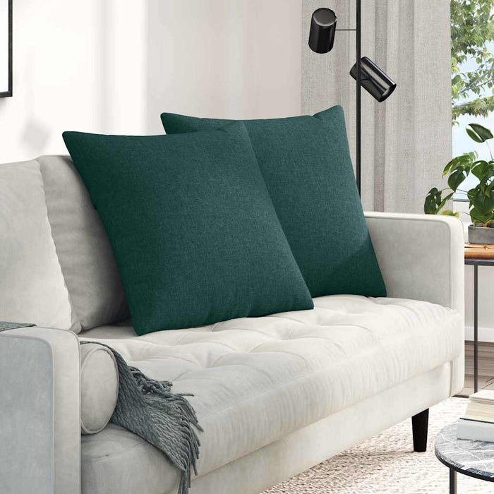 Cuscini da Divano 2 pz-Set di 2 Cuscini per Sofa Verde Scuro 60 x 60 cm Tessuto