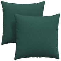 Cuscini da Divano 2 pz-Set di 2 Cuscini per Sofa Verde Scuro 60 x 60 cm Tessuto