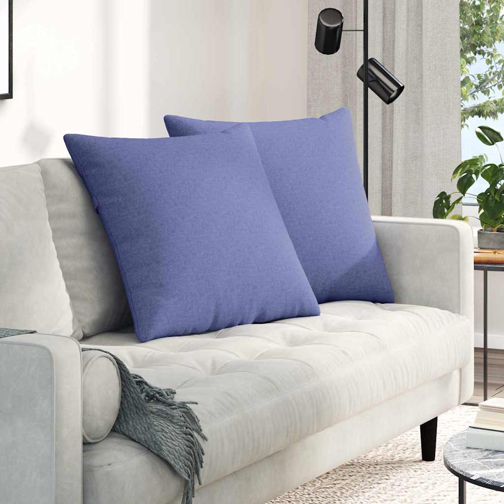 Cuscini da Divano 2 pz-Set di 2 Cuscini per Sofa Blu jeans 60 x 60 cm Tessuto