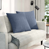 Cuscini da Divano 2 pz-Set di 2 Cuscini per Sofa Blu 60 x 60 cm Tessuto in Cords 555377