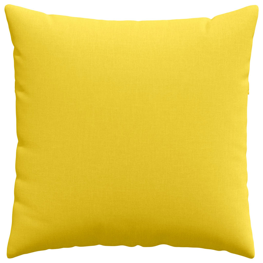 Cuscini da Divano 2 pz-Set di 2 Cuscini per Sofa Giallo Chiaro 80 x 80 cm Tessuto