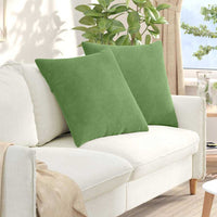 Cuscini da Divano 2 pz-Set di 2 Cuscini per Sofa Verde chiaro 80 x 80 cm