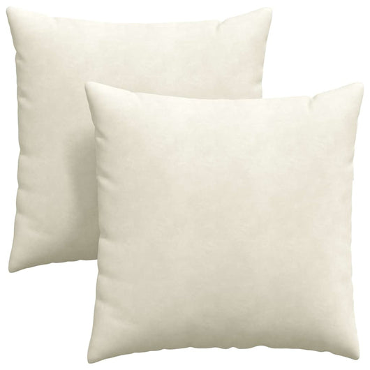 Cuscini da Divano 2 pcs Crema 80 x 80 cm Tessuto in Cords 42014066