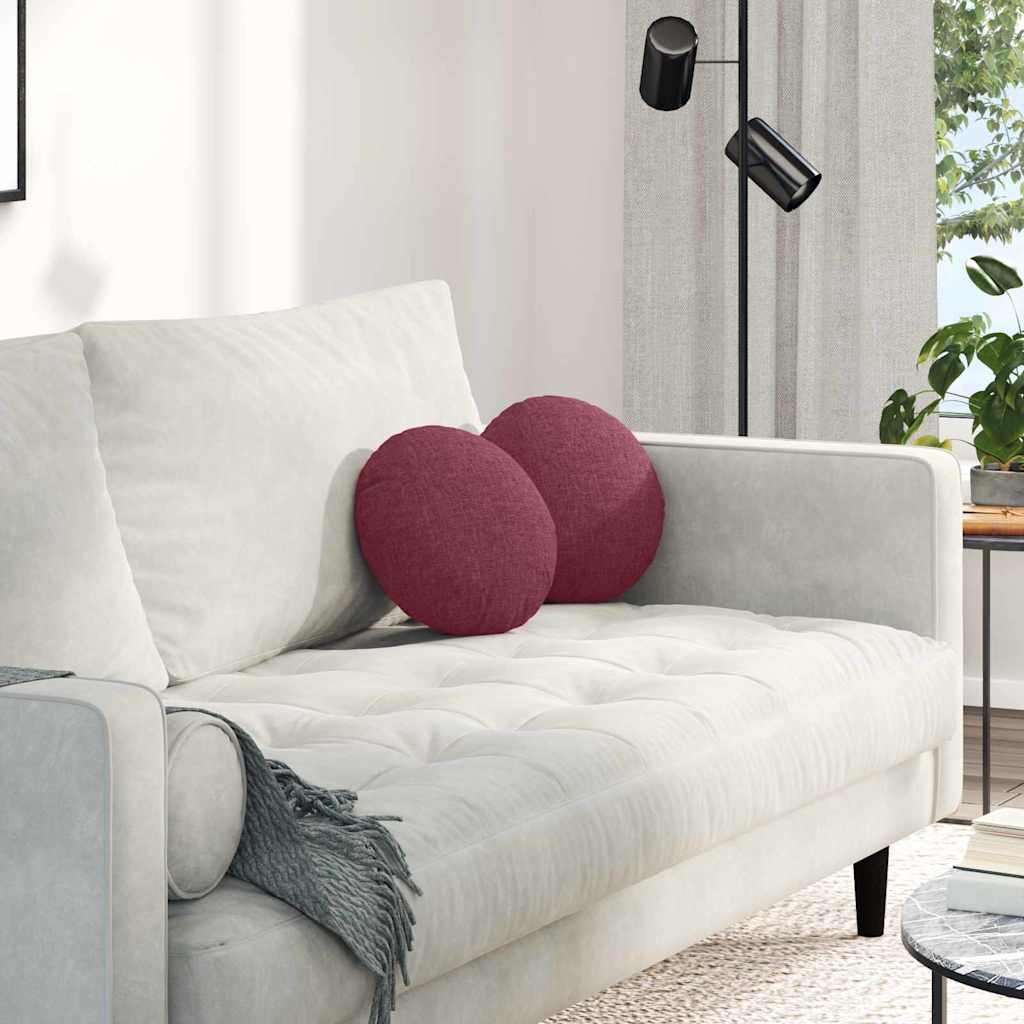 Cuscini per Seduta 2 pcs Rosso Vino Ø30 x 13 cm Tessuto 42014086