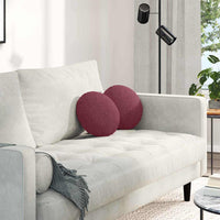 Cuscini per Seduta 2 pcs Rosso Vino Ø30 x 13 cm Tessuto 42014086