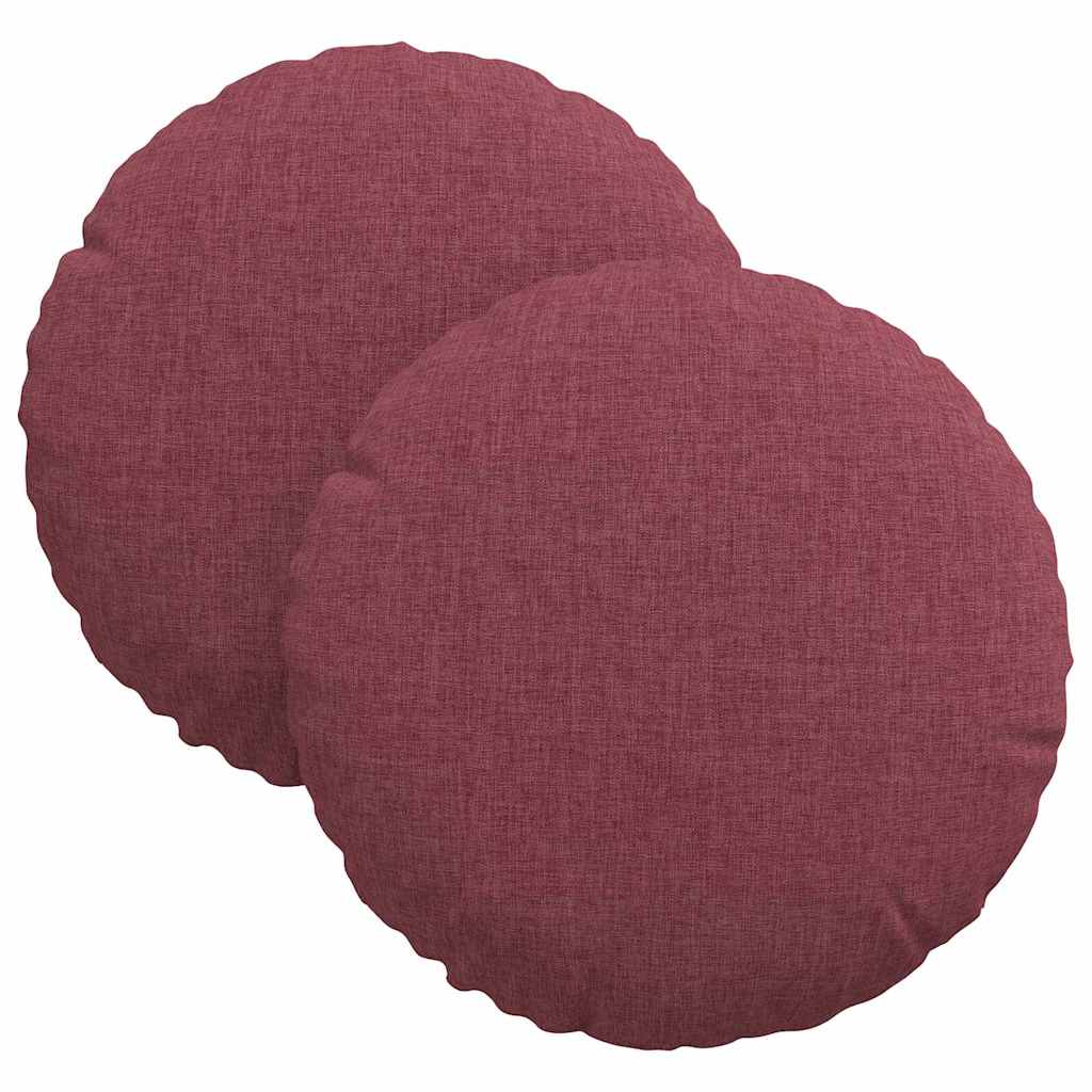 Cuscini per Seduta 2 pcs Rosso Vino Ø30 x 13 cm Tessuto 42014086