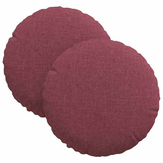 Cuscini per Seduta 2 pcs Rosso Vino Ø30 x 13 cm Tessuto 42014086