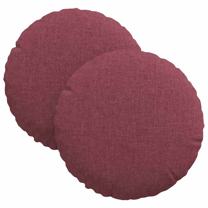 Cuscini per Seduta 2 pcs Rosso Vino Ø30 x 13 cm Tessuto 42014086