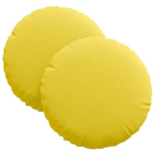 Cuscini per Seduta 2 pcs Giallo Chiaro Ø30 x 13 cm Tessuto 42014092