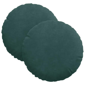 Cuscini per Seduta 2 pcs Verde Scuro Ø 40 x 13 cm Velluto 42014102