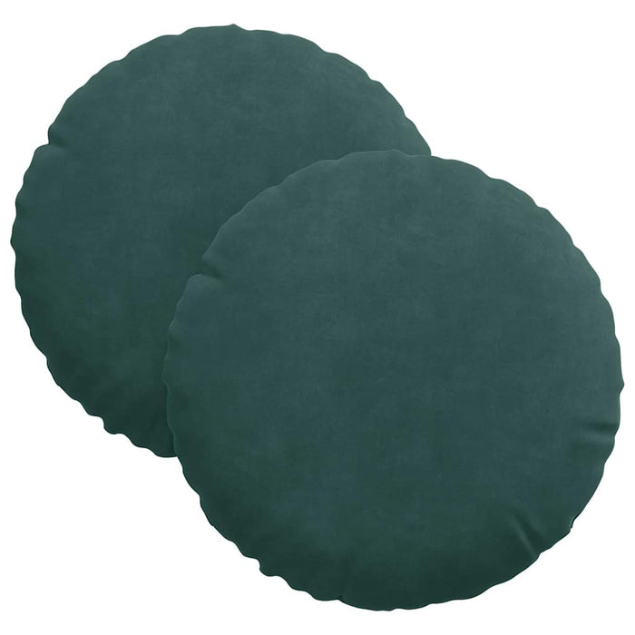 Cuscini per Seduta 2 pcs Verde Scuro Ø 40 x 13 cm Velluto 42014102