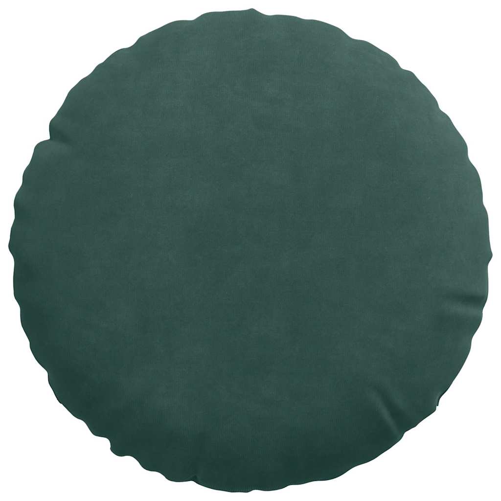 Cuscini per Seduta 2 pcs Verde Scuro Ø 40 x 13 cm Velluto 42014102