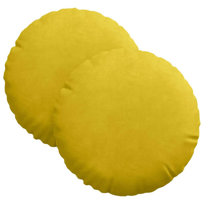 Cuscini per Seduta 2 pcs Giallo Ø 40 x 13 cm Velluto 42014107