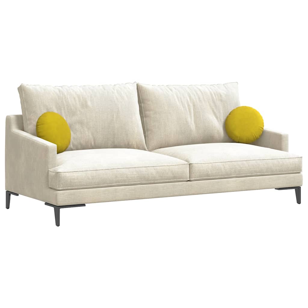 Cuscini per Seduta 2 pcs Giallo Ø 40 x 13 cm Velluto 42014107