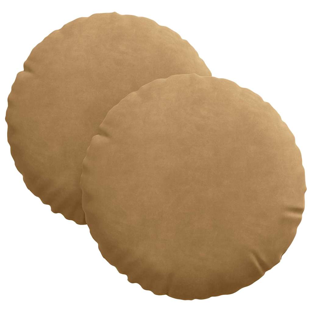 Cuscini per Seduta 2 pcs Marrone Ø 40 x 13 cm Velluto 42014108