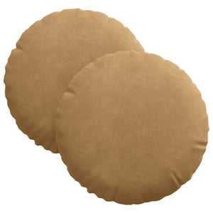 Cuscini per Seduta 2 pcs Marrone Ø 40 x 13 cm Velluto 42014108