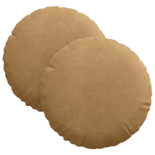 Cuscini per Seduta 2 pcs Marrone Ø 40 x 13 cm Velluto 42014108