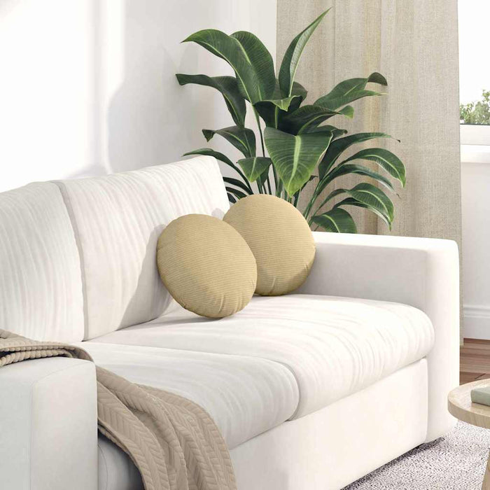 Cuscini per Seduta 2 pcs Grigio Verde Ø 30 cm Tessuto in Cords 42014116