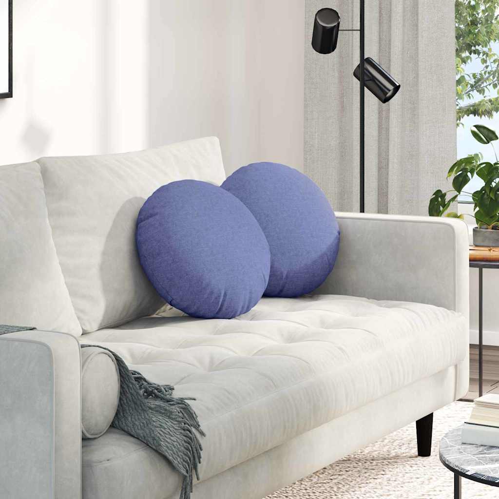 Cuscini per Seduta 2 pcs Blu jeans Ø40 x 13 cm Tessuto 42014134