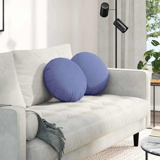 Cuscini per Seduta 2 pcs Blu jeans Ø40 x 13 cm Tessuto 42014134