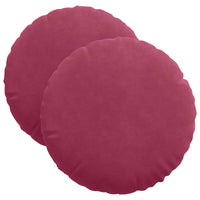 Cuscini per Seduta 2 pcs Rosso Vino Ø 40 x 13 cm Velluto 42014142