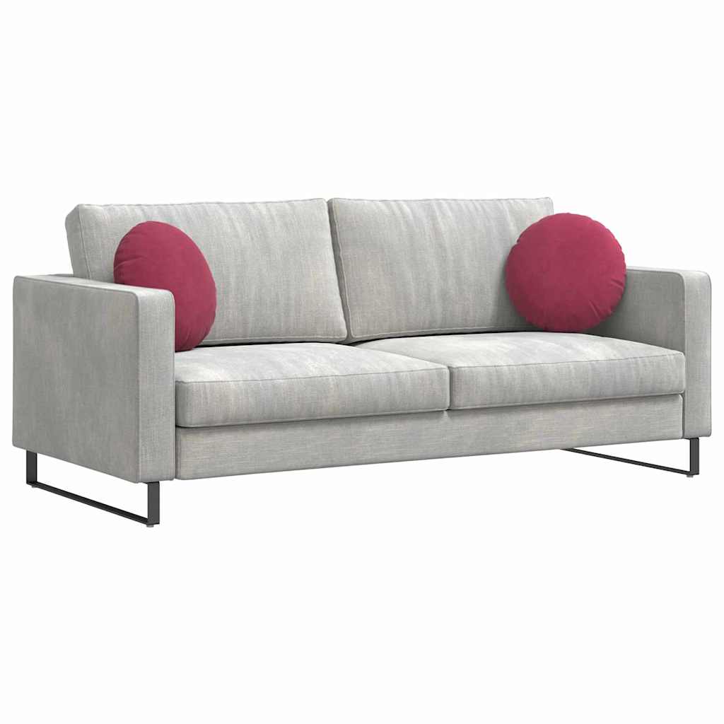 Cuscini per Seduta 2 pcs Rosso Vino Ø 40 x 13 cm Velluto 42014142