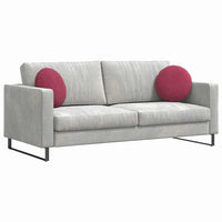 Cuscini per Seduta 2 pcs Rosso Vino Ø 40 x 13 cm Velluto 42014142