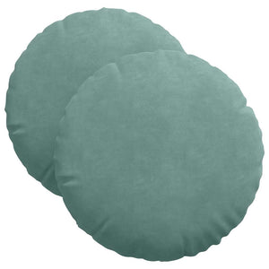 Cuscini per Seduta 2 pcs Verde Mare Ø 40 x 13 cm Velluto 42014147