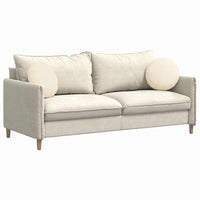 Cuscini per Seduta 2 pcs Crema Ø 40 cm Tessuto in Cords 42014151