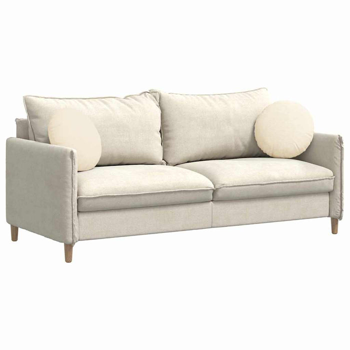 Cuscini per Seduta 2 pcs Crema Ø 40 cm Tessuto in Cords 42014151