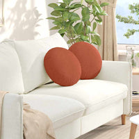 Cuscini per Seduta 2 pcs Rosso Arancio Ø 40 cm Tessuto in Cords 42014156