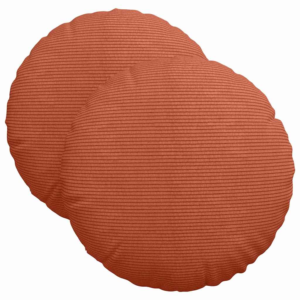 Cuscini per Seduta 2 pcs Rosso Arancio Ø 40 cm Tessuto in Cords 42014156