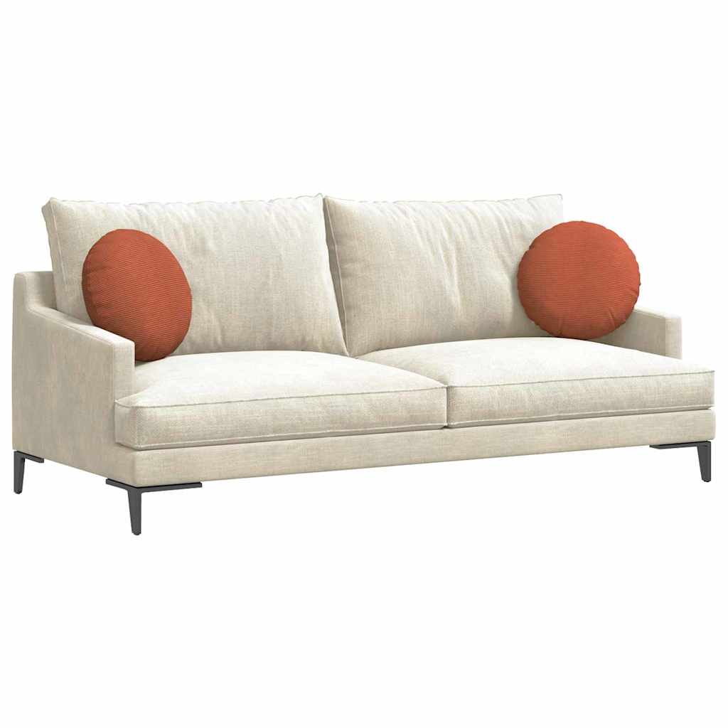 Cuscini per Seduta 2 pcs Rosso Arancio Ø 40 cm Tessuto in Cords 42014156