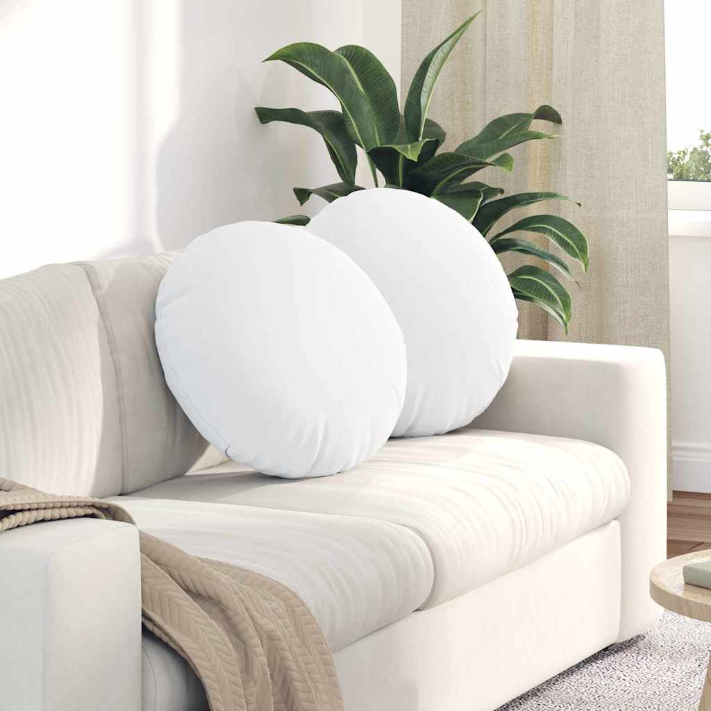 Cuscini per Seduta 2 pcs Bianco Ø50 x 19 cm Tessuto 42014168